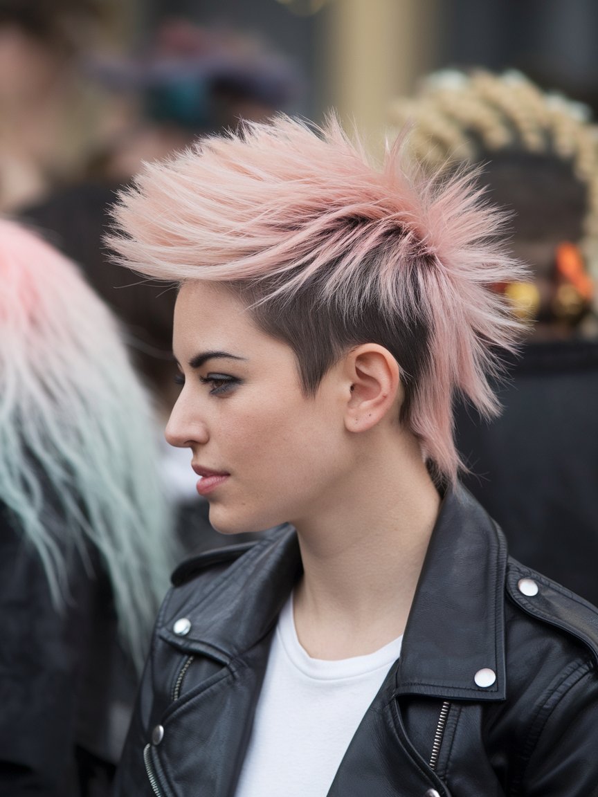 24. Pastel Pink Faux Hawk