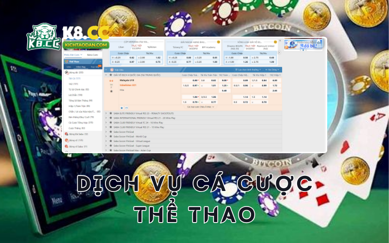 Dịch vụ cá cược thể thao tại K8CC