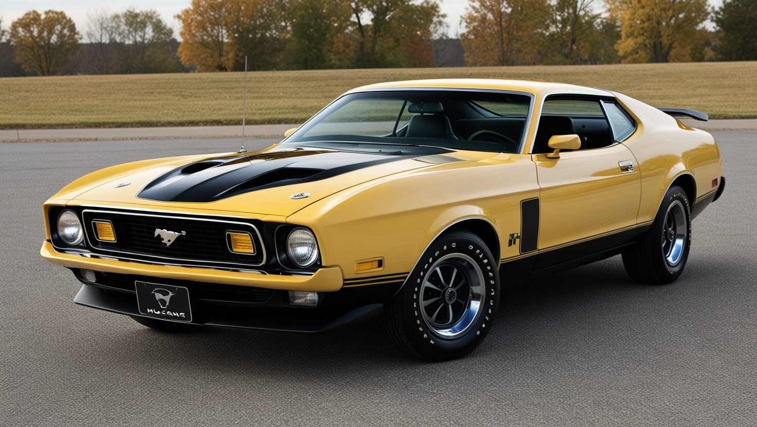 1972 Mustang Mach 1 in Canary Yellow with Black Louvers
