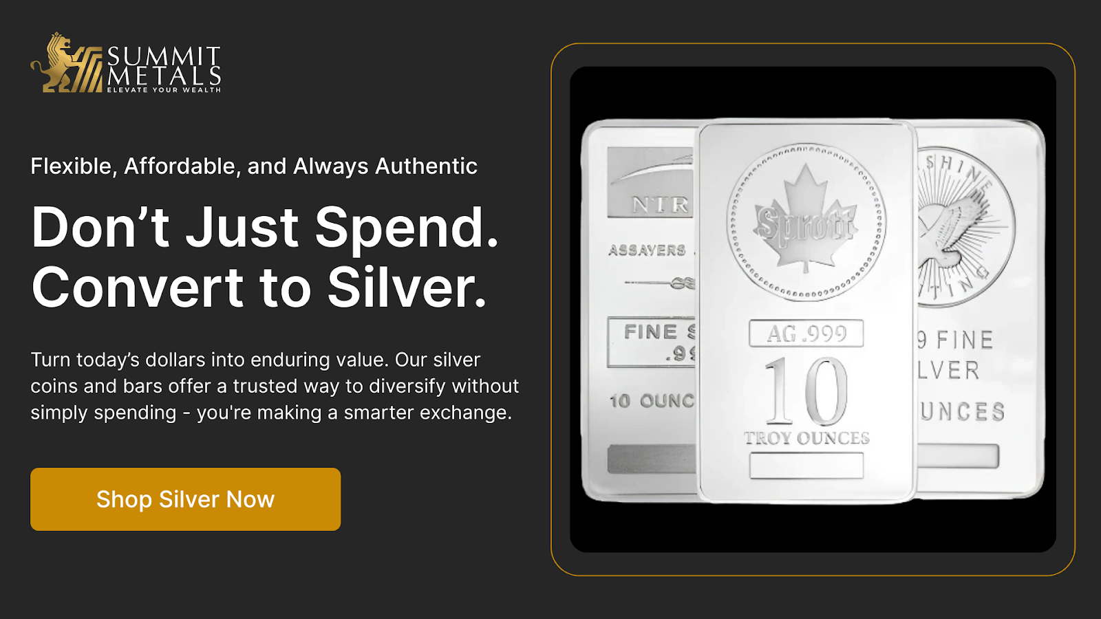 Silver Bars From Summit Metals