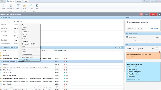 legal document management software example - smokeball