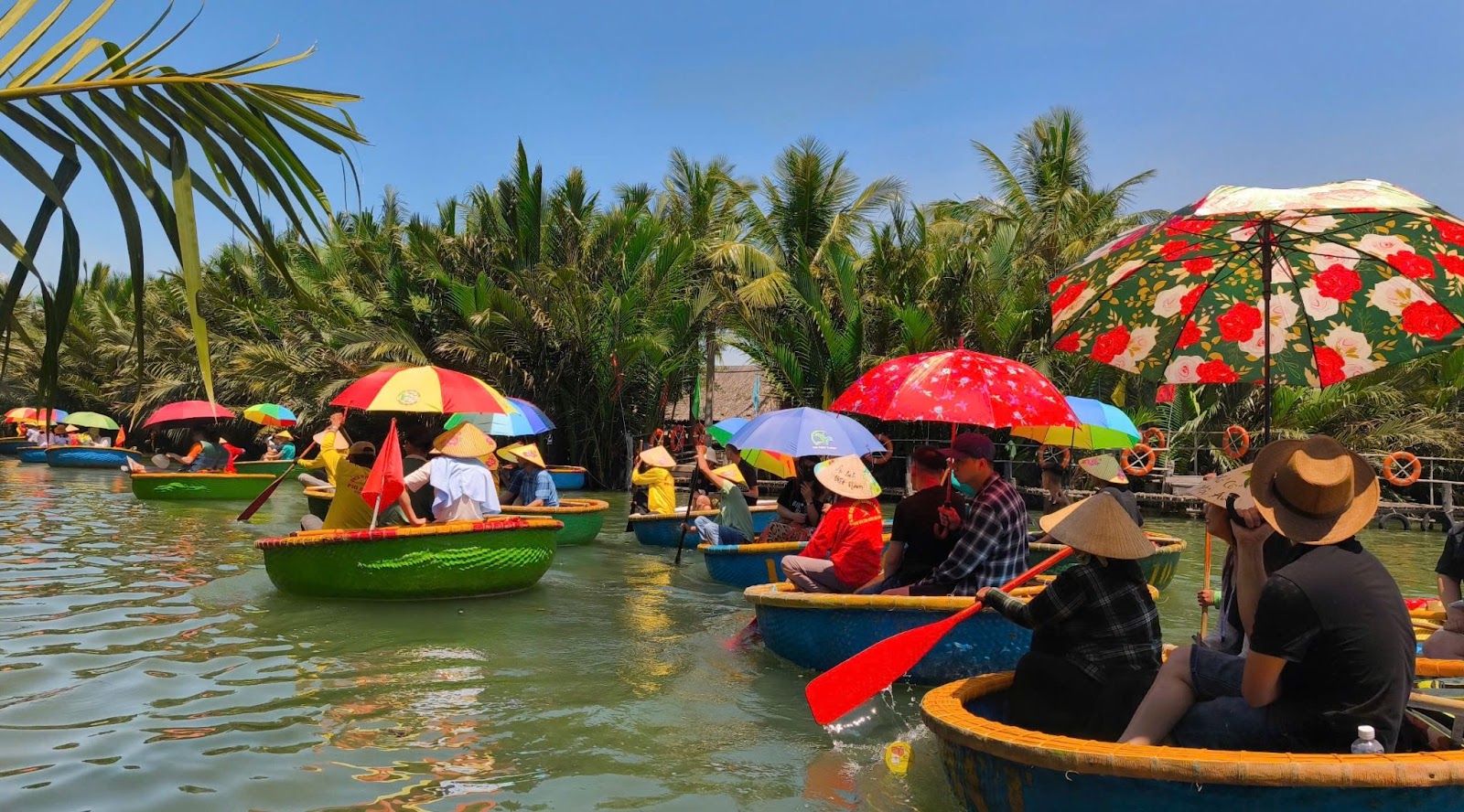Ảnh: Đoàn khởi động bằng hành trình “vượt gió rẽ dừa” tại rừng dừa Bảy Mẫu 