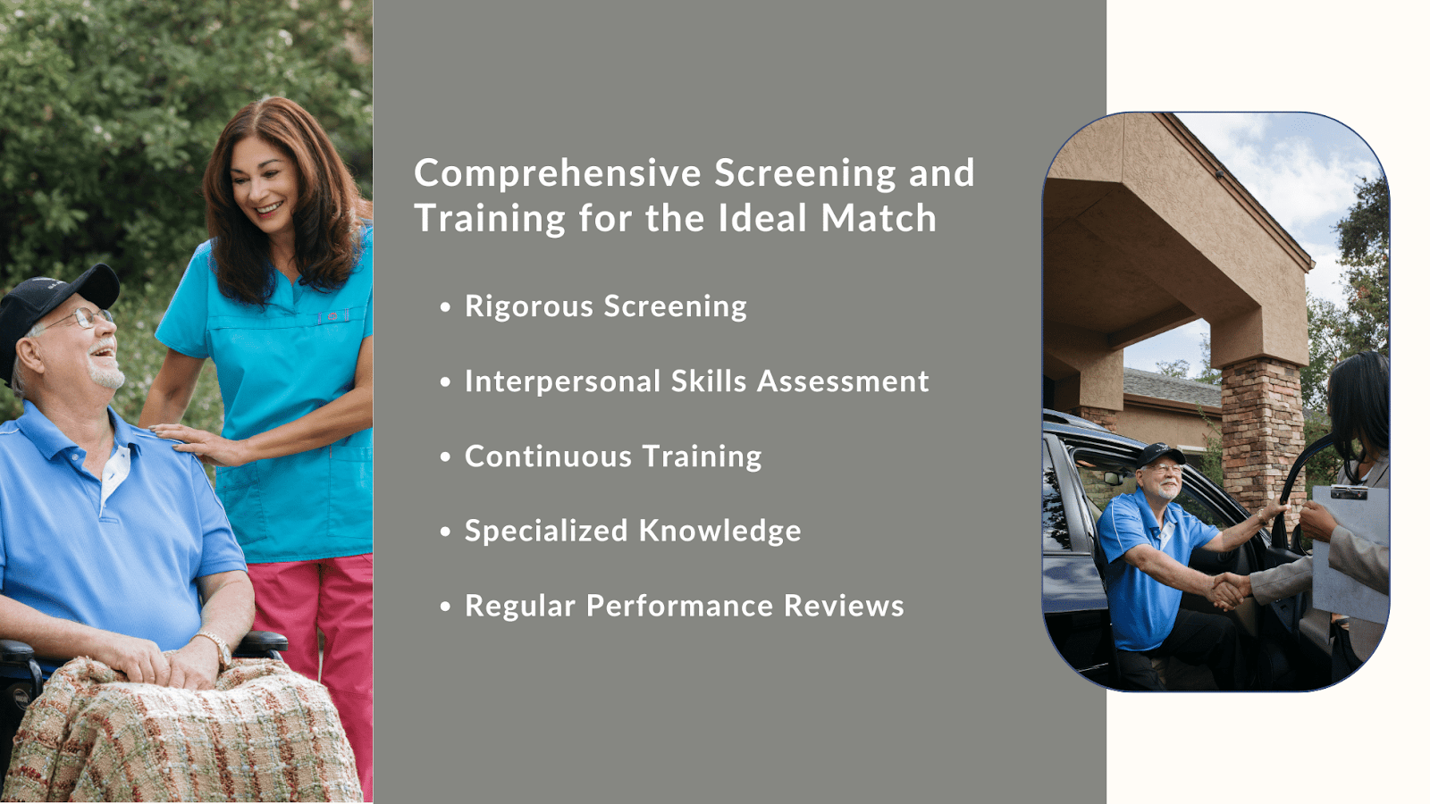 This infographic details the comprehensive screening and training at Always Best Care for the ideal caregiver match