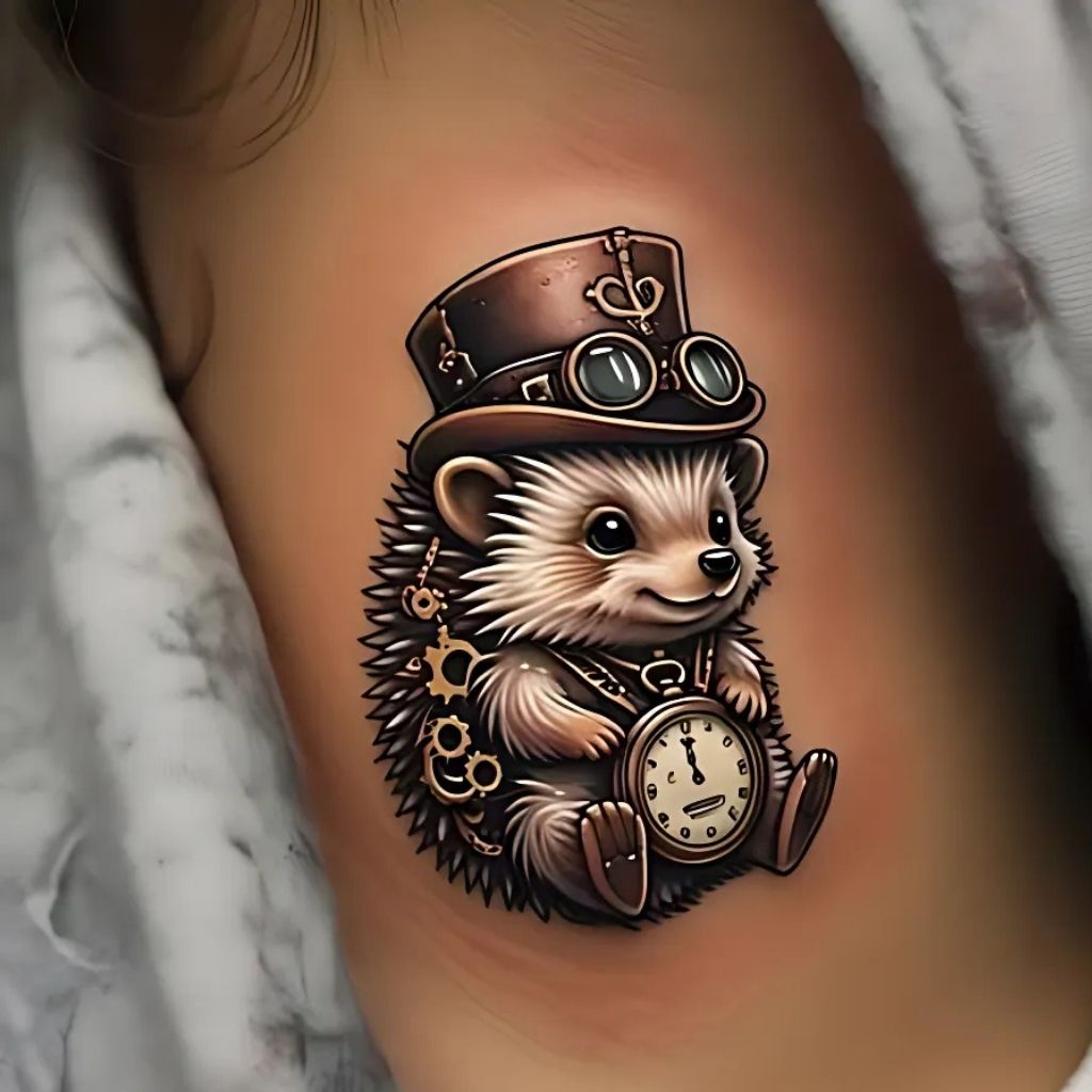 Steampunk Hedgehog Tattoo