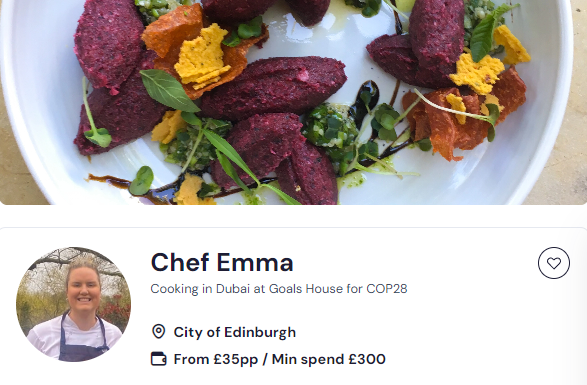 Chef Emma for meal prep in Edinburgh