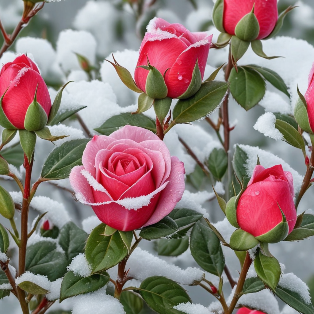 Winter Care for Rosebud Flowers