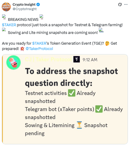 TAKER Token Generation Event (TGE) के लिए क्या आप तैयार हैं