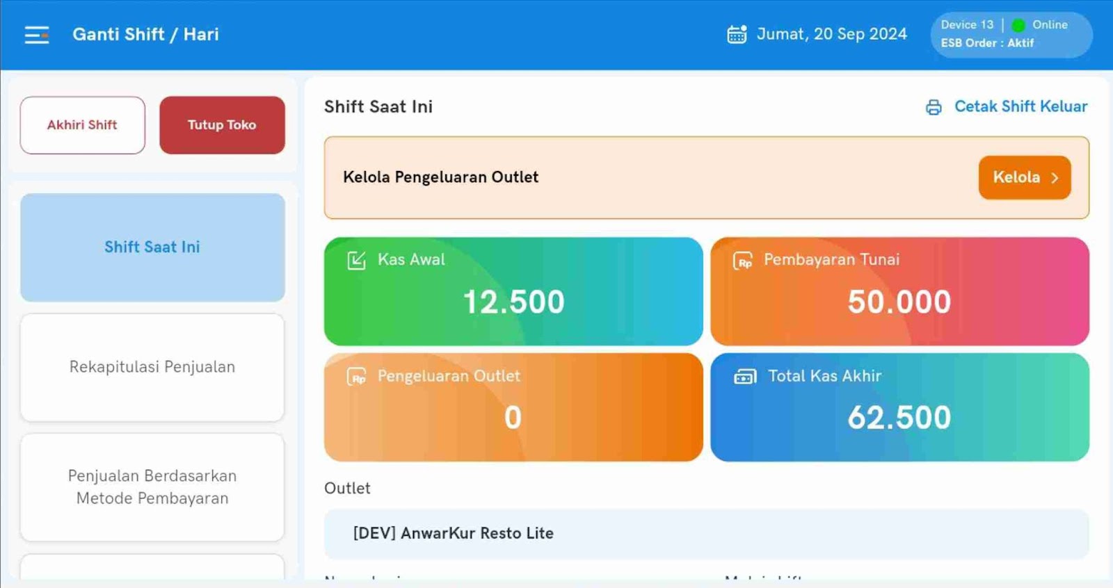 ESB POSLite Dashboard