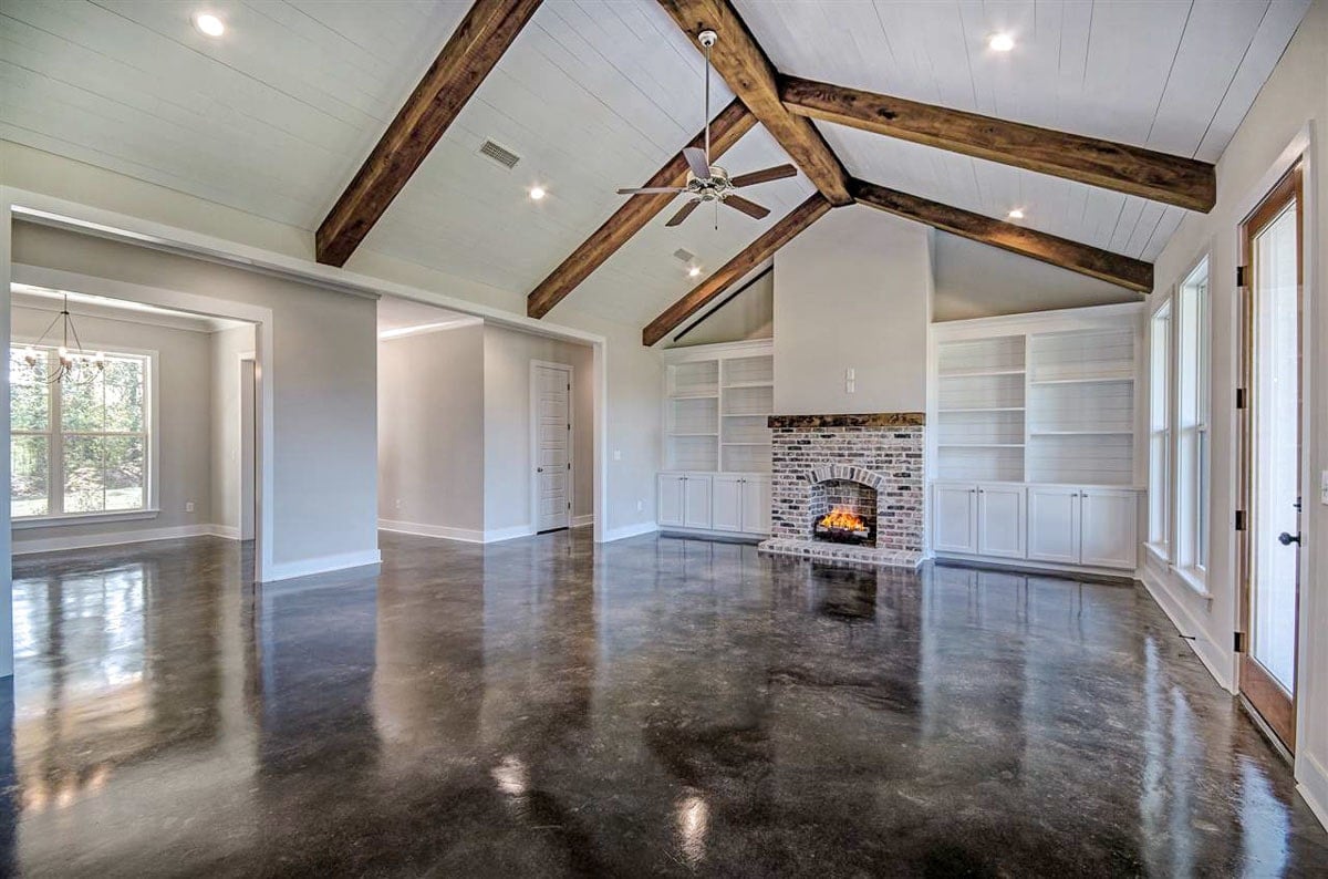 The living room also opens to the formal dining area.