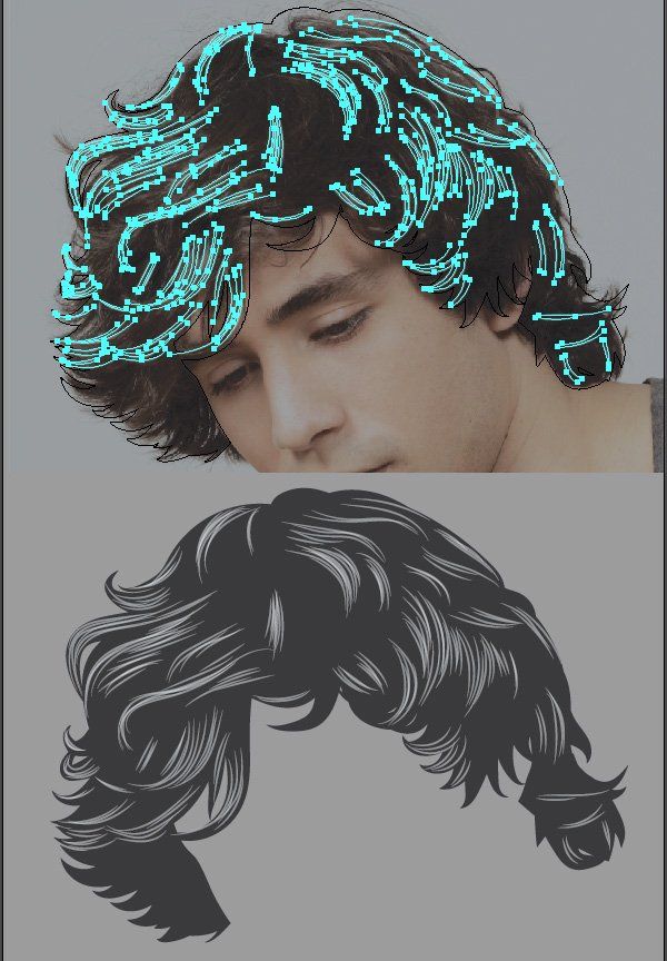 bezier curves on hair