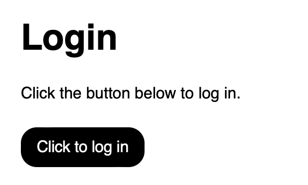 An image of text showing inaccessible elements, asking the user to click the button below to log in. It also shows a button with the unnecessary description "Click to log in" 