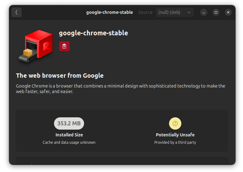 Google Chrome Stable Version Installed