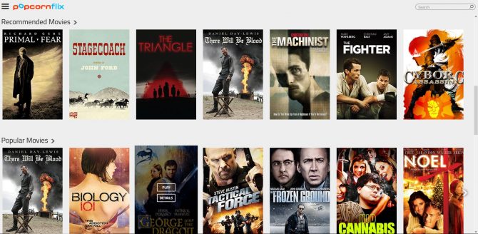 Films PopcornFlix à diffuser