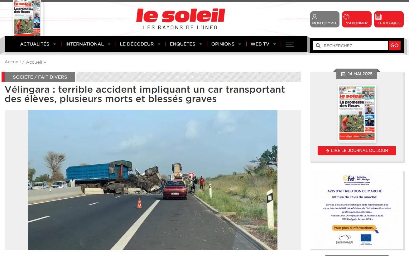 Une ancienne photo utilisée à tort pour illustrer un accident impliquant des élèves dans le sud du Sénégal