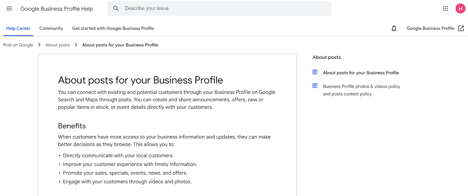 google posts and updates for business owners