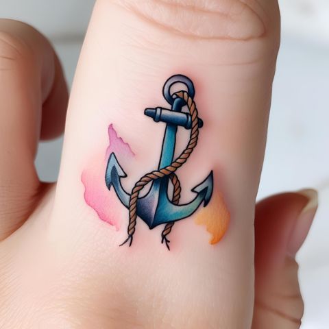 Anchor and Rope Tattoo