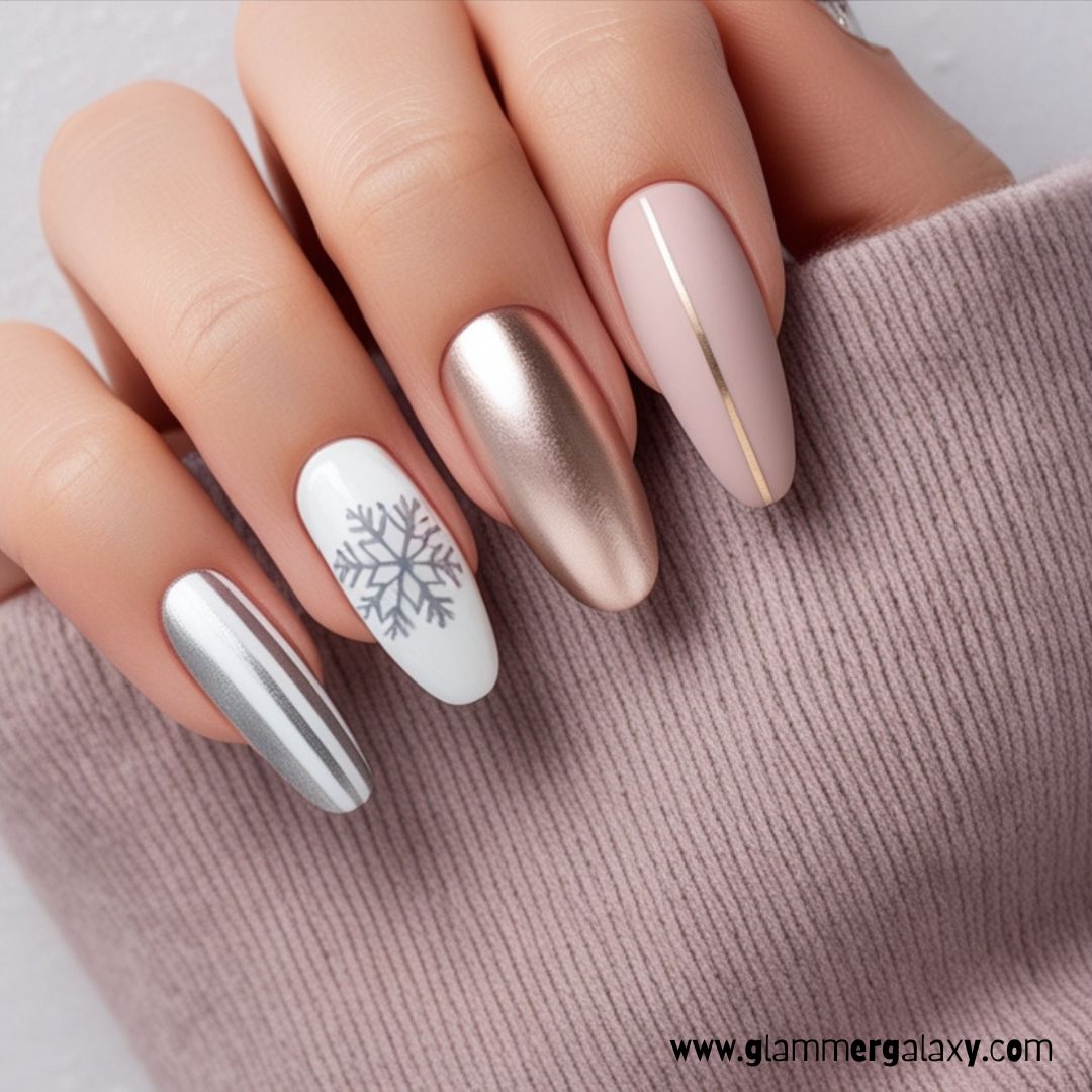 Cute Winter Nails having Elegant Simplicity
