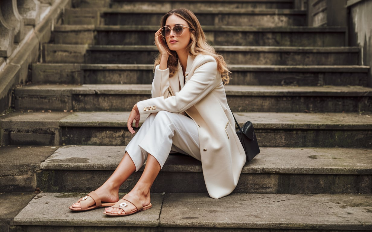  Nude Flat Sandals