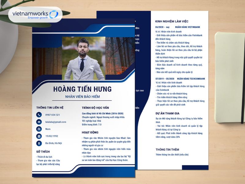 mẫu cv xin việc tư vấn bảo hiểm nhân thọ