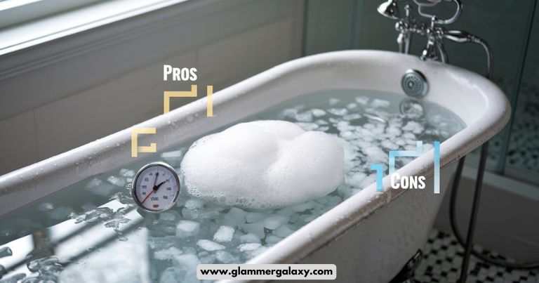 A bubble-filled bathtub accompanied by a clock, symbolizing a moment of tranquility and self-care