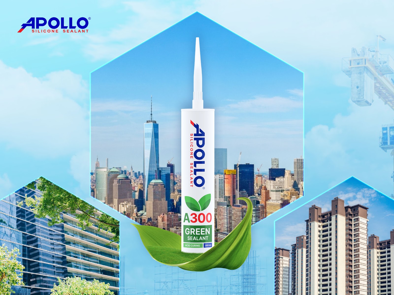 Apollo Green Sealant A300 là giải pháp chất trám xanh, bền vững, đáp ứng tiêu chuẩn cao cho các công trình hiện đại đầu tiên tại Việt Nam.