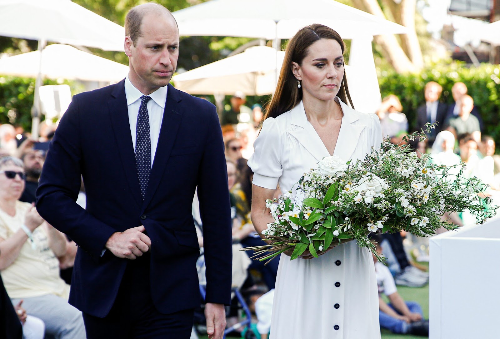 Le Prince William et Kate Middleton lors du cinquième anniversaire de l'incendie de la tour Grenfell