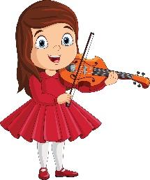 Cartoon little girl playing a violin 15220256 Vector Art at Vecteezy