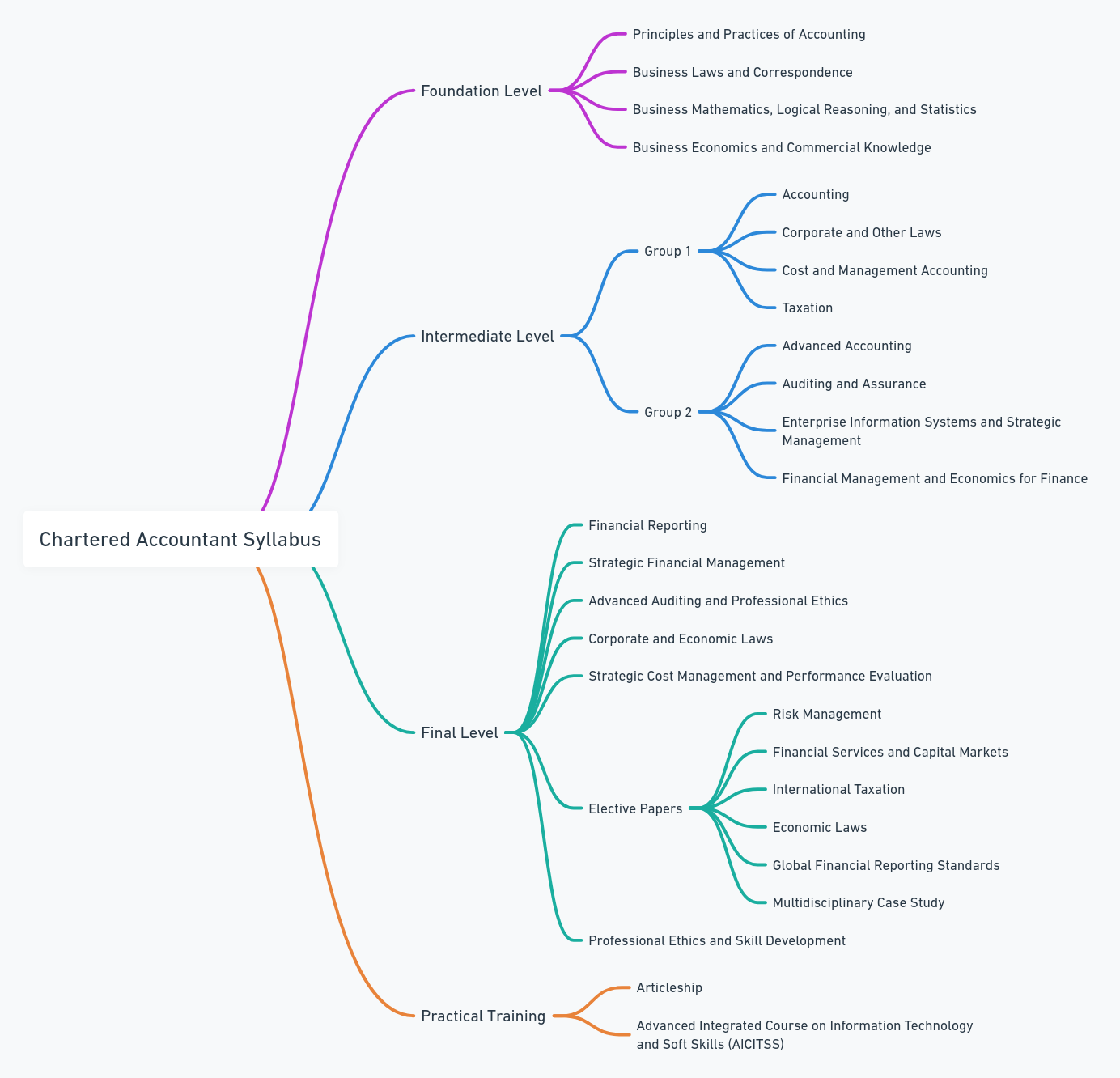 chartered accountant syllabus