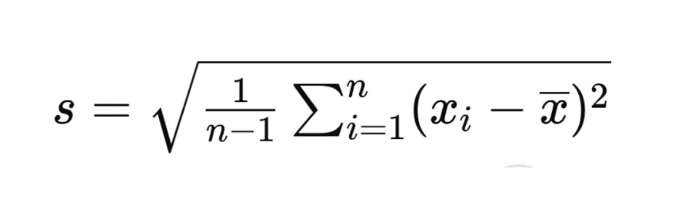 Sample Standard Deviation Formula