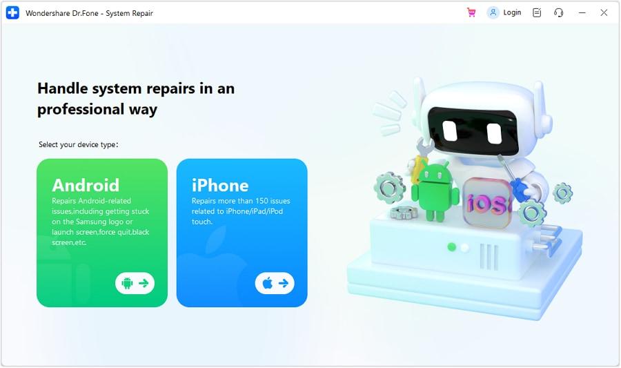 select android as the device type