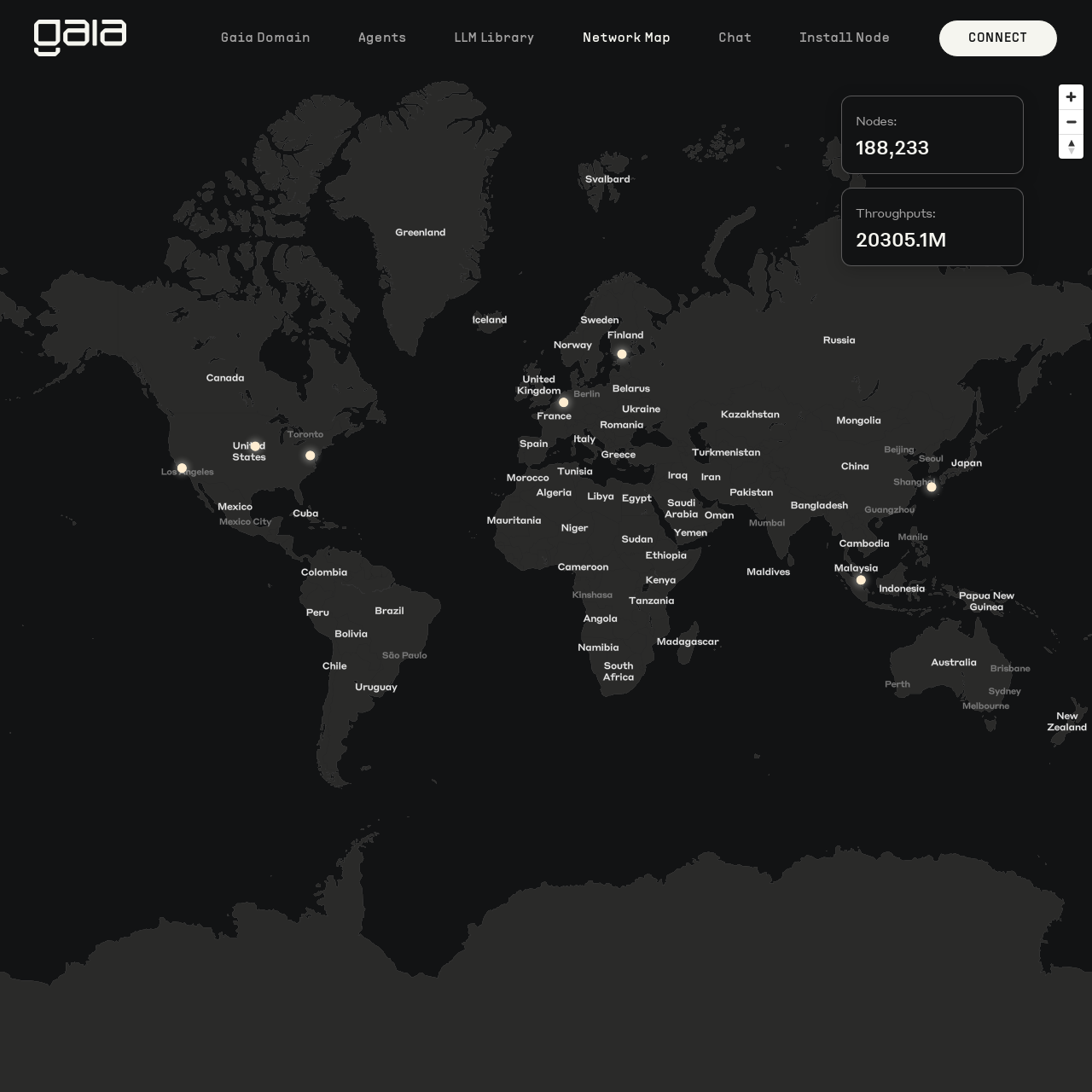 Gaia Node Distribution