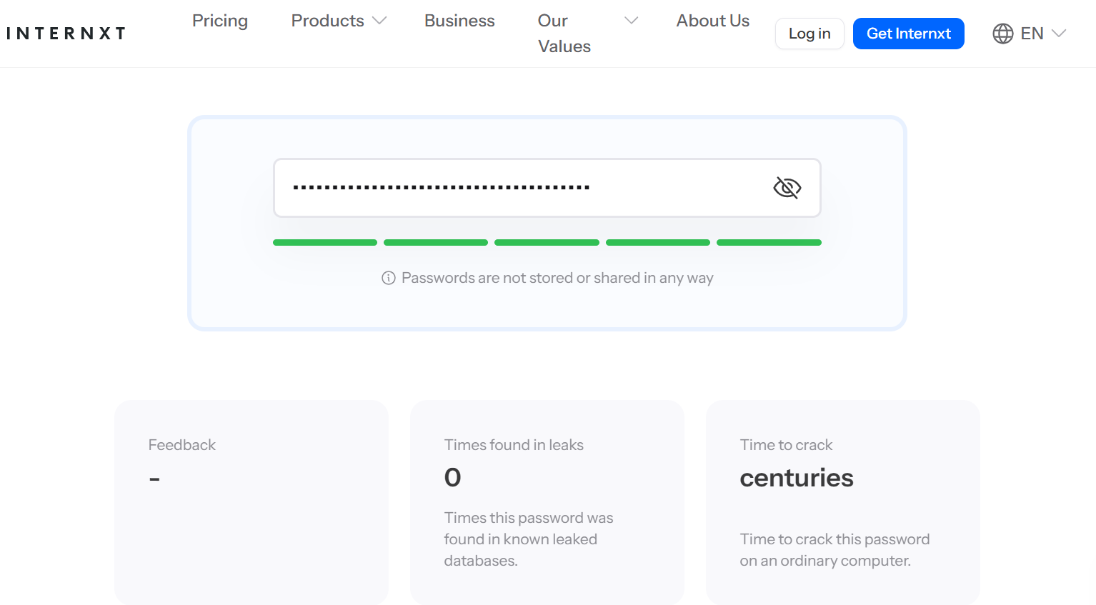 Internxt Password Checker