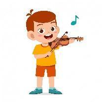 Premium Vector | Happy cute little kid boy play violin