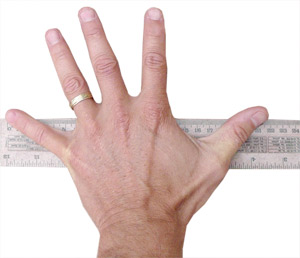 measuring of hand using ruler