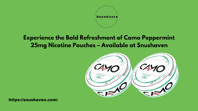 Experience the Bold Refreshment of Camo Peppermint 25mg Nicotine Pouches – Available at Snushaven