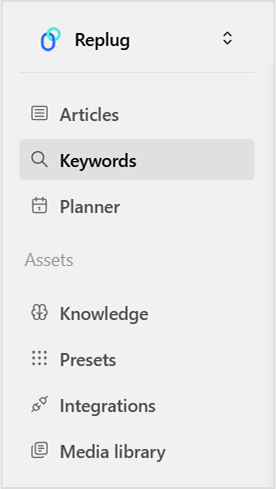 click on keywords