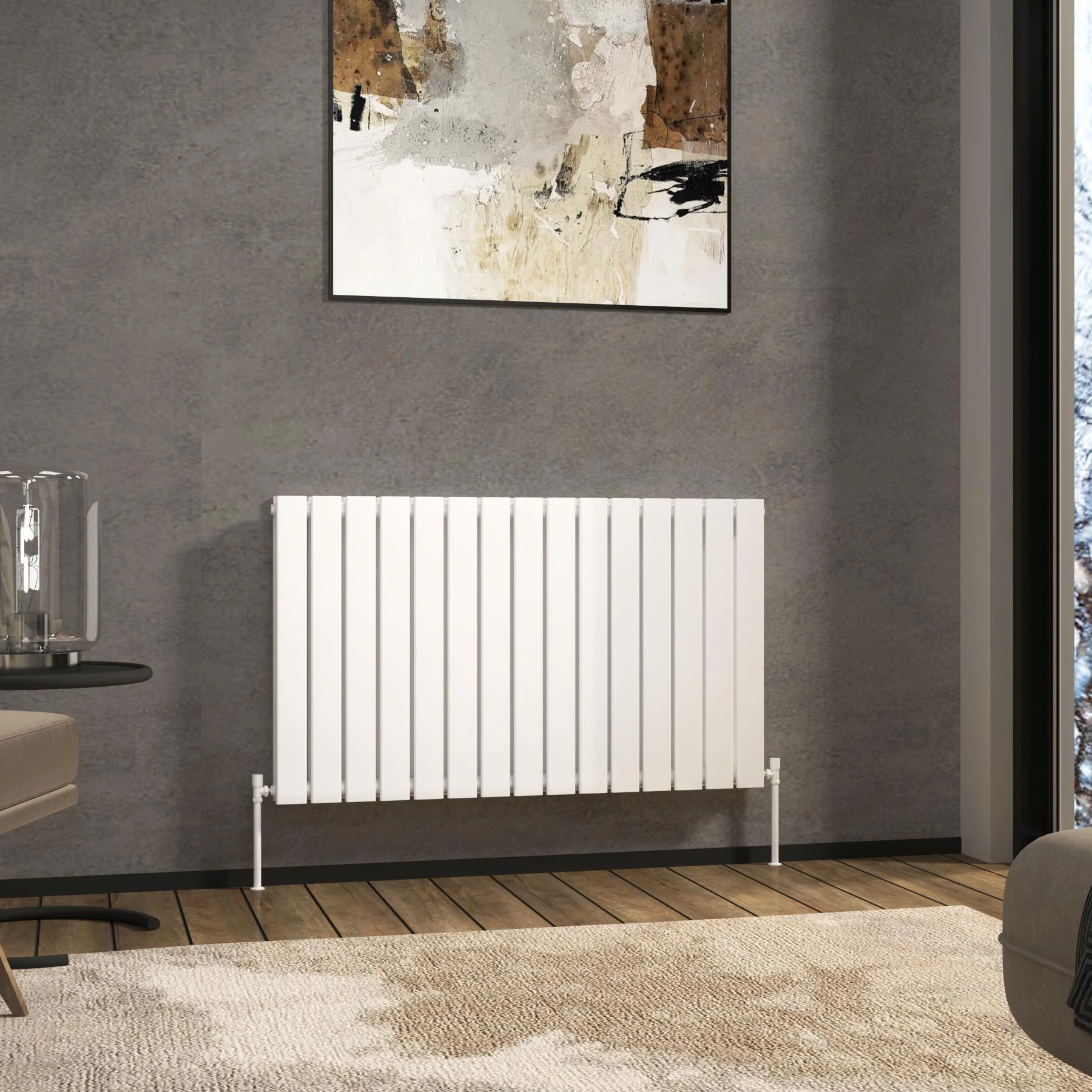 sheek bathroom radiator on wall