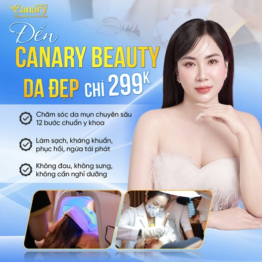 Ưu đãi chăm sóc da mụn Canary Beauty