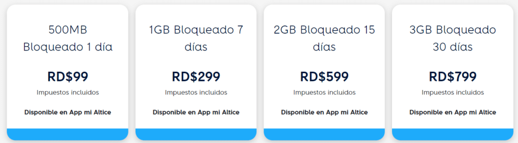 Tarifas prepago de internet con altice en Rep. Dominicana