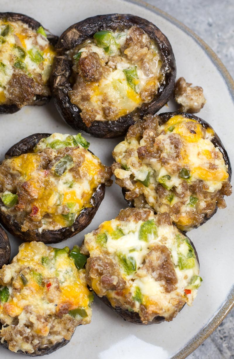 easy keto jalapeno popper stuffed mushrooms 3