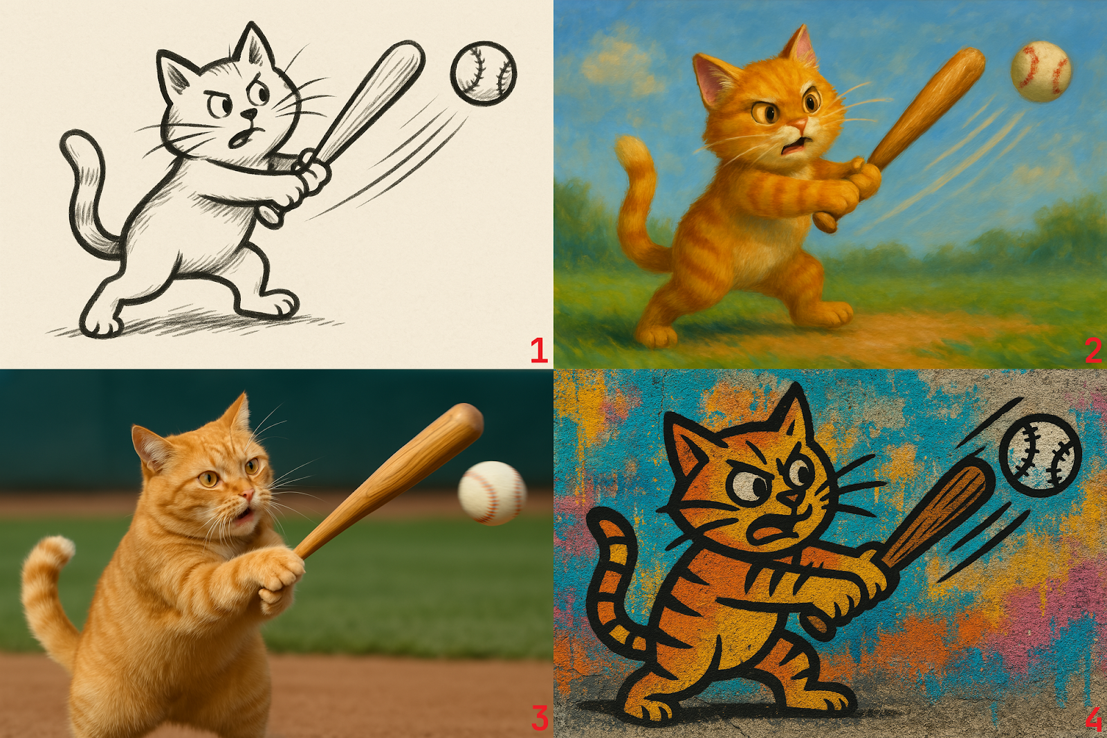 Comparison between ChatGPT generated images with different art styles. 