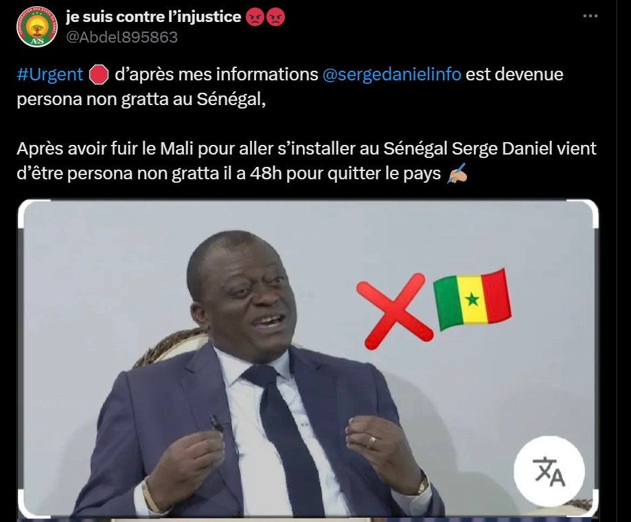 Le journaliste Serge Daniel n’a pas été déclaré persona non grata au Sénégal