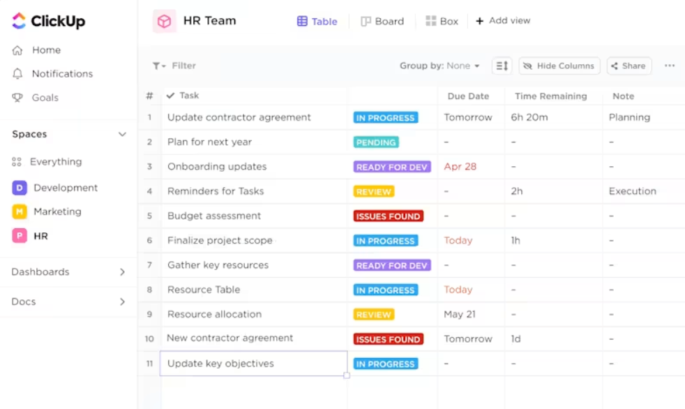 Duty Roster: ClickUp for HR Management 