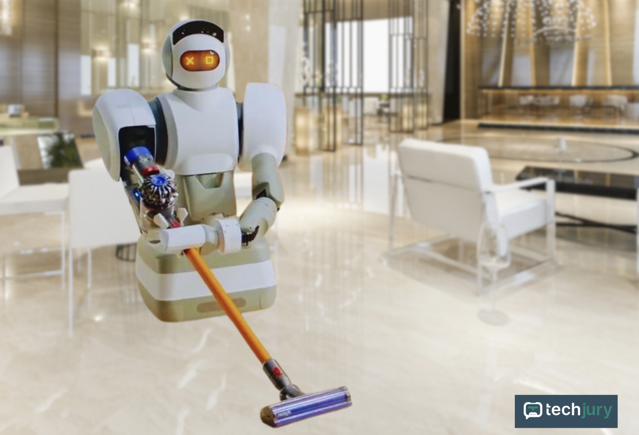 Cleaning robots at a hotel