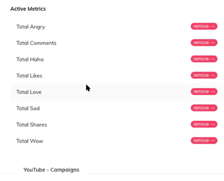 Active Metrics can all be easily grouped together