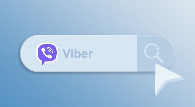 viber on the search bar with mouse cursor 3d