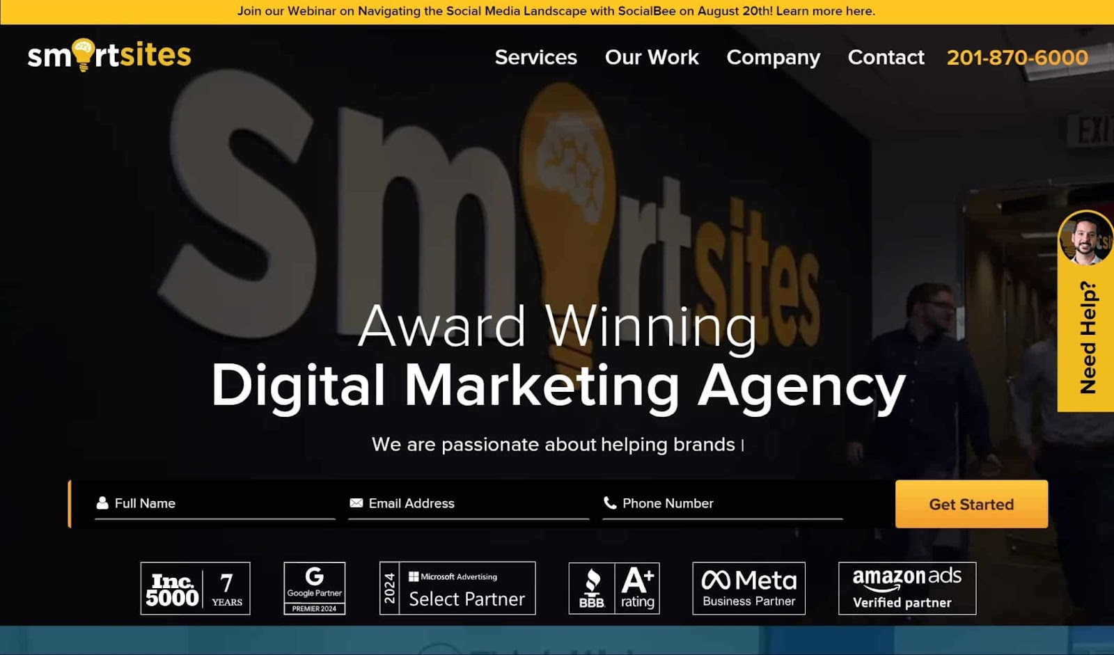 Screenshot of SmartSites website