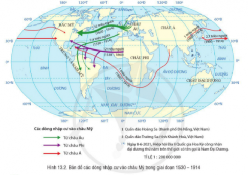 BÀI 15. ĐẶC ĐIỂM DÂN CƯ, XÃ HỘI BẮC MỸNhập cư và chủng tộcCâu 1: Đọc thông tin và quan sát hình 13.2, hãy:- Nêu các dòng nhập cư vào Bắc Mỹ.- Các dòng nhập cư đem lại những thuận lợi và khó khăn gì cho Bắc Mỹ.- Cho biết vì sao Bắc Mỹ là khu vực có thành phần chủng đa dạng.Đáp án chuẩn: Người da trắng (O-rô-pê-ô-ít) và người da đen (Nê-grô-ít) từ châu Phi, cùng với người nhập cư từ châu Âu, châu Á và khu vực Trung Nam Mỹ, mang lại sự đa dạng văn hoá ở Bắc Mỹ nhưng gây ra thách thức về việc tạo việc làm, giáo dục, y tế và điều kiện sống.Đô thị hóaCâu 1: Đọc thông tin và quan sát hình 15, hãy giải thích vì sao Bắc Mỹ có tốc độ đô thị hoá cao nhất thế giới.Đáp án chuẩn: Quá trình công nghiệp hoá, sự phát triển các ngành công nghiệp kỹ thuật caoLUYỆN TẬPCâu 1: Vì sao nói Bắc Mỹ là vùng đất của những người nhập cư?Đáp án chuẩn: Tập trung tất cả các chủng tộc trên thế giới, đại bộ phận dân cư là người nhập cư.Câu 2: Dựa vào hình 15, hãy kể tên và nhận xét sự phân bố của các đô thị từ 5 triệu dân trở lên ở Bắc Mỹ.Đáp án chuẩn: Niu Ooc; Lotangiơnet; Sicago, Hiu xton tập trung chủ yếu ở ven hồ lớn.VẬN DỤNG