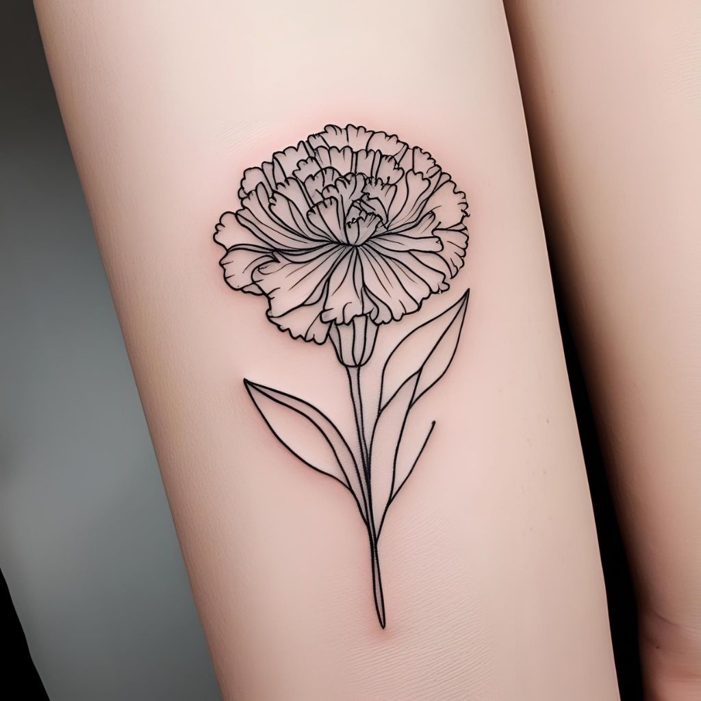 Carnation Tattoo Fine Line