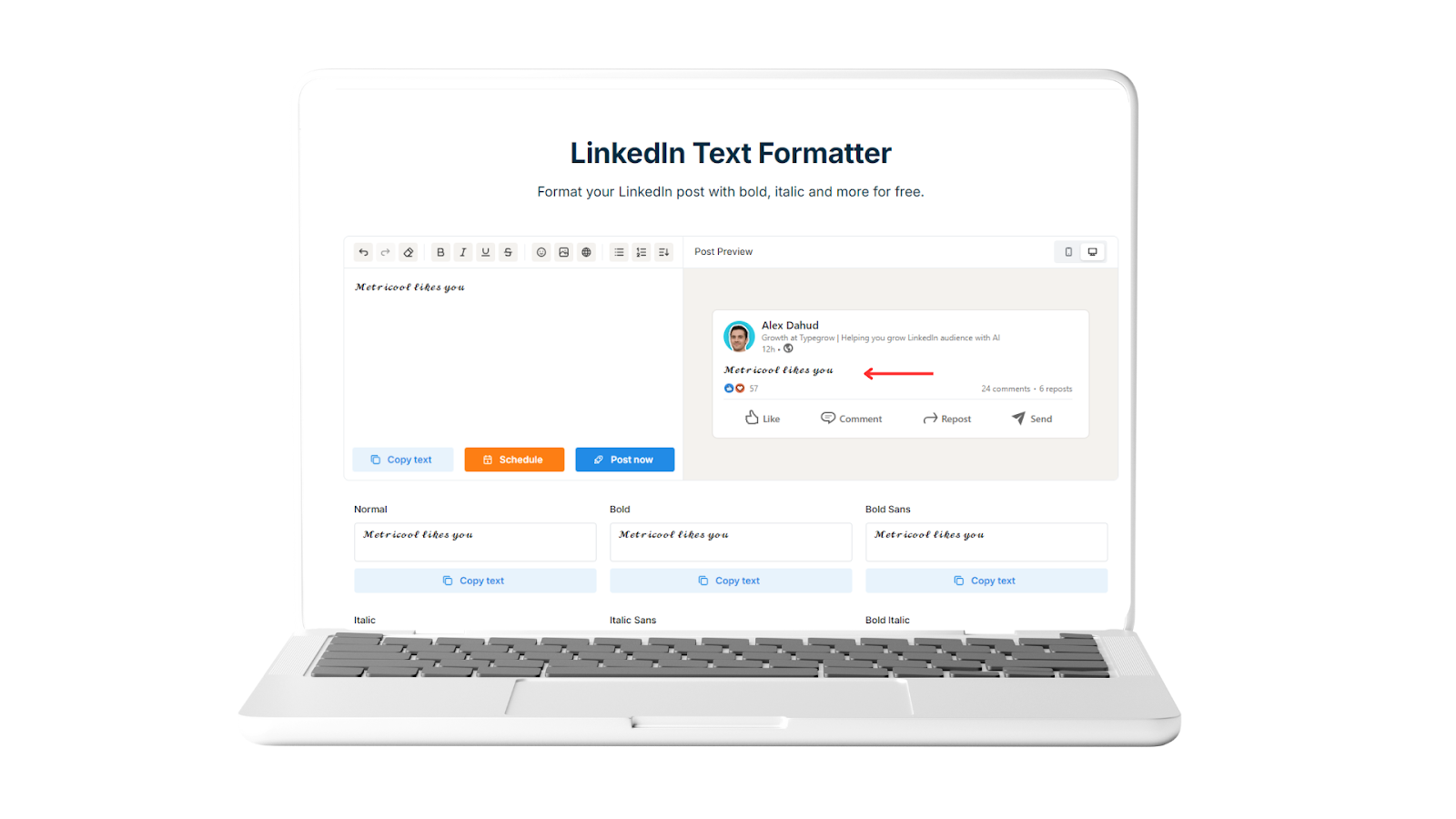 LinkedIn Text Formatter Typegrow